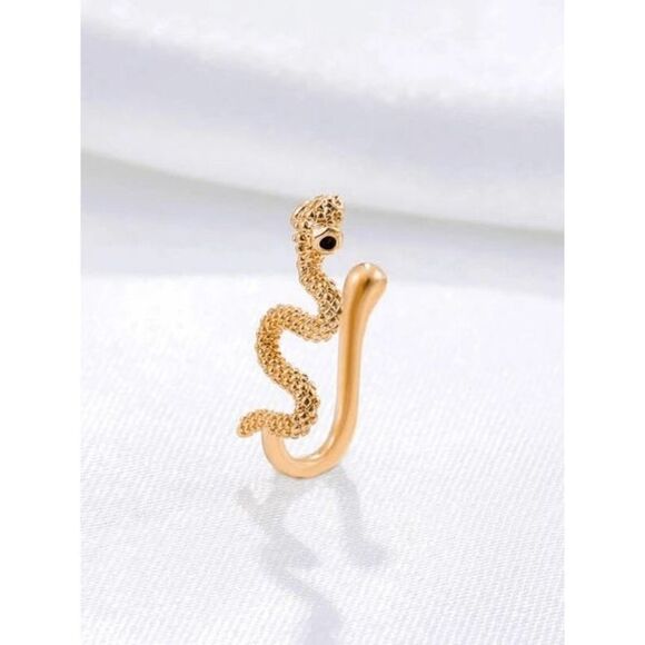 GOLD SNAKE NOSE RING/CUFF  - Picture 4 of 5
